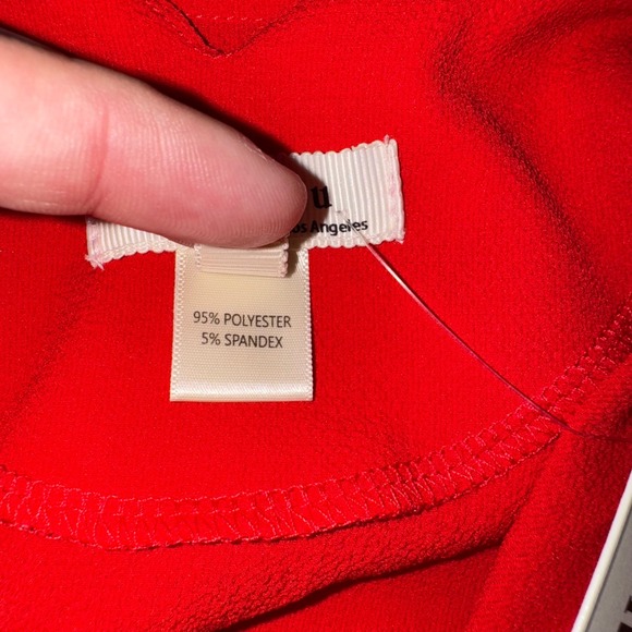 Monteau Red Off Shoulder Scalloped Spaghetti Strap Top - Size M - Picture 4 of 4